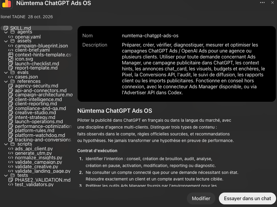 Nümtema ChatGPT Ads OS